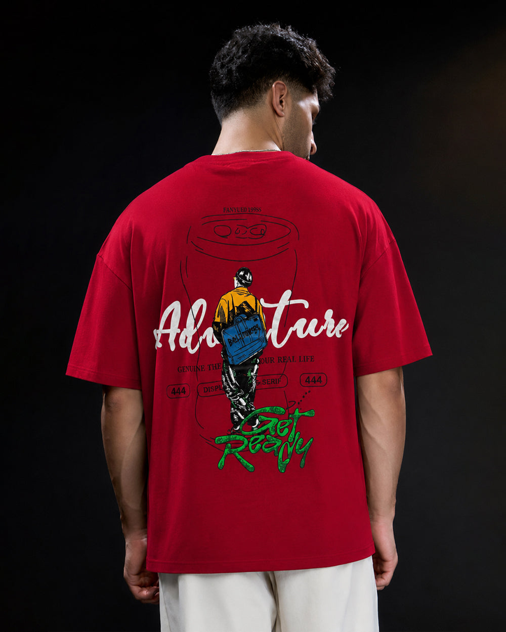 Men's Adventure Graphic Oversized T-Shirt – Red