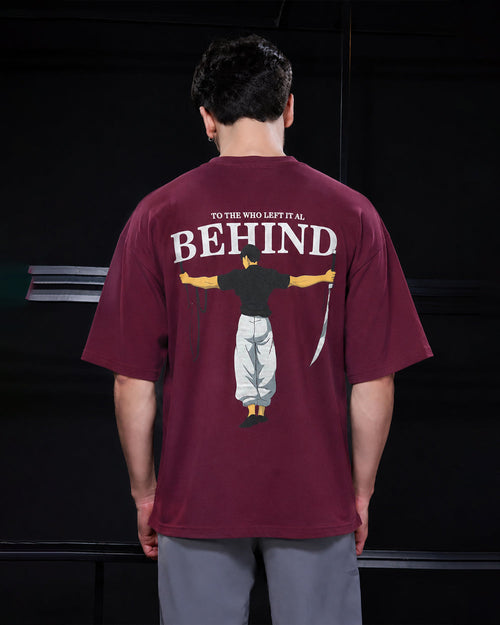 Men's "BEHIND" Oversized T-Shirt – Maroon