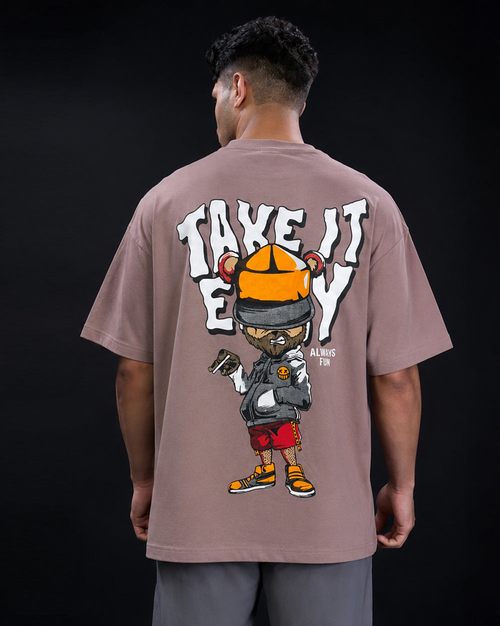 Men's "Love Chocolate Day" Graphic Oversized T-Shirt – Chocolate Brown -h2