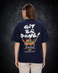 Unisex "Git'er Done" Graphic Oversized T-Shirt – Navy Blue