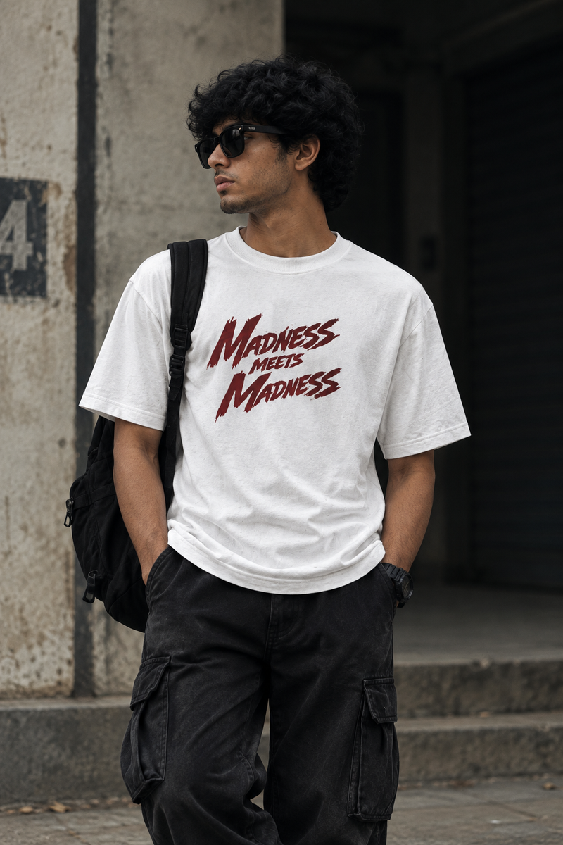 DC-MADNESS Oversized Front & Back Print T-Shirt